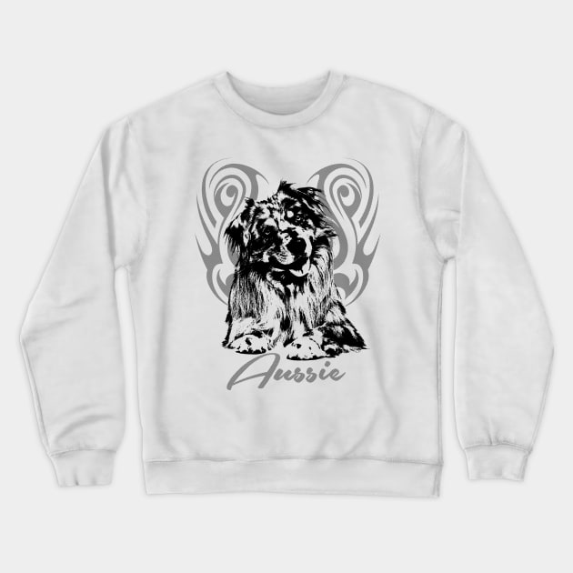 Australian Shepherd  - Aussie Crewneck Sweatshirt by Nartissima